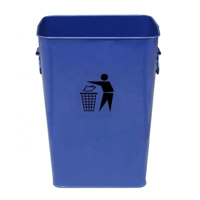 Rectangular Metal Rubbish Bin Trash Cans Open Top Color Office Paper Basket Dust Bin Galvanized Waste Bin