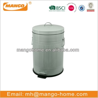 Round Galvanized Steel Metal Household Rubbish Bin