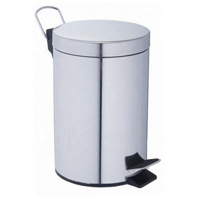 Round stainless steel hotel pedal rubbish bin pedal waste bin trash can bin